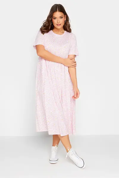 Image of Yours Smock Dress Pink
