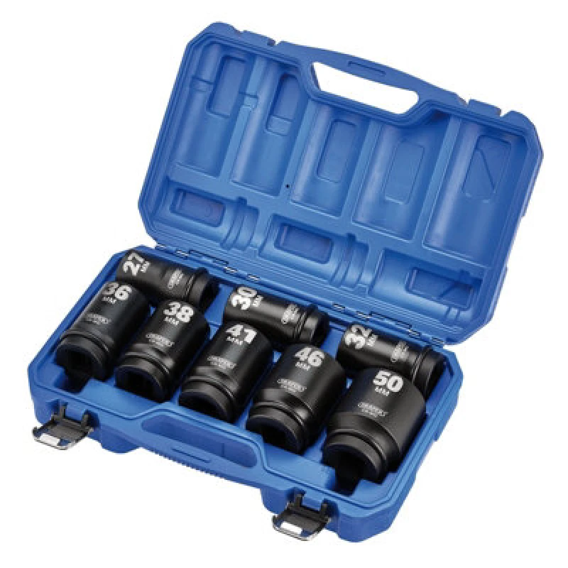 Image of Draper 8PC 1' sq.dr deep imp soc.set Metric Deep Impact Socket Set, 1' Sq. Dr. (8 Piece) - Draper 20210