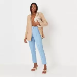 Image of Missguided Tailored Belted Cigarette Trousers - Blue