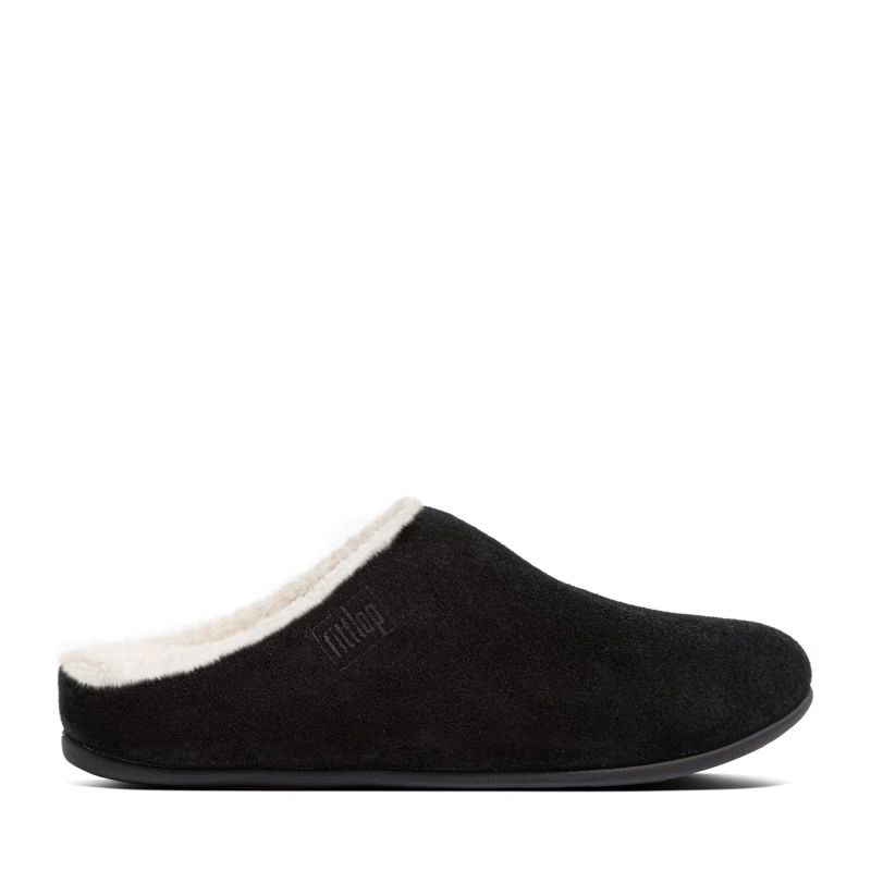 Image of Fitflop Chrissie Shearling Mule Slippers Black female 3 (36)