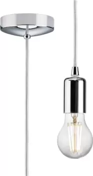 Image of KnightsBridge 1.8m E27 Contemporary Pendant Set - Polished Chrome
