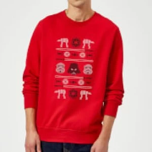 Image of Star Wars Imperial Knit Red Christmas Sweatshirt - M - Red