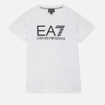 Image of Emporio Armani EA7 Visibility Logo T-Shirt White Size 4 Years Boys
