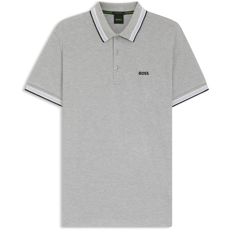 Image of Boss Mens HBG Paddy Euro Polo Shirt Silver male M