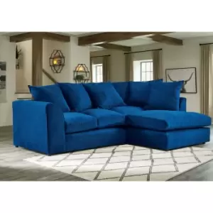 Image of Mirana Modern Plush Velvet Corner RHF Sofa - Blue - Blue