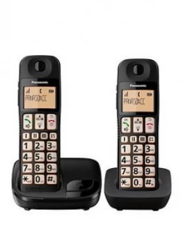 Image of Panasonic KX-TGE112EB Twin Handset Cordless Telephone