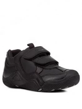 Image of Geox Wader Leather Strap School Shoes - Black, Size 4 Older