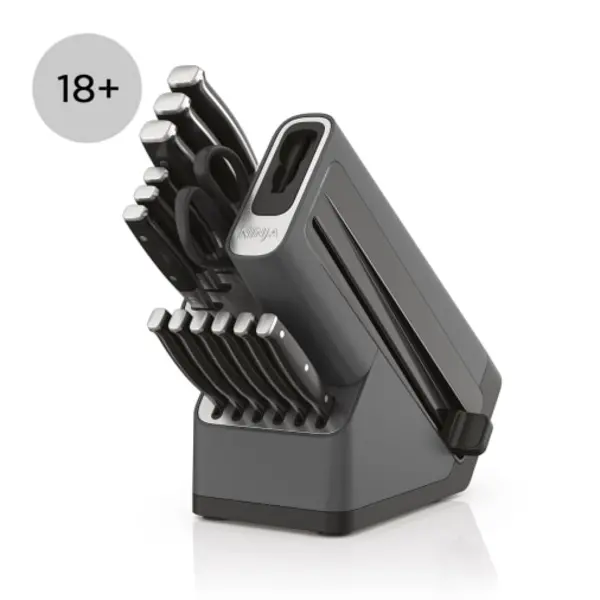Image of Ninja Foodi Stay Sharp Knife Block with Integrated Sharpener Deluxe 14x Piece Set K32014UK