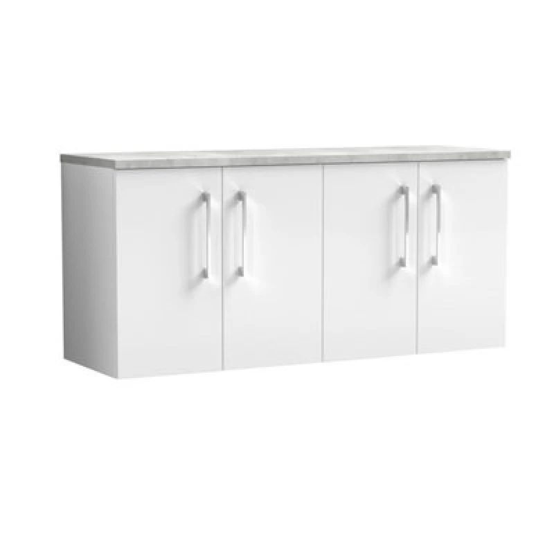 Image of Nuie Arno Wall Hung 4-Door Vanity & Laminate Top In Bellato Grey