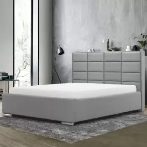 Image of Envisage Trade - Tuanso Upholstered Beds - Plush Velvet, King Size Frame, Silver - Silver