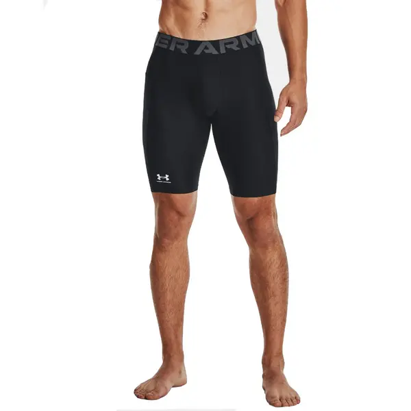 Image of Under Armour Unisex HeatGear Pocket Long Athletic Shorts XL- Waist 38-40', (96.5-101.6cm) Black White 1361602-001-XL