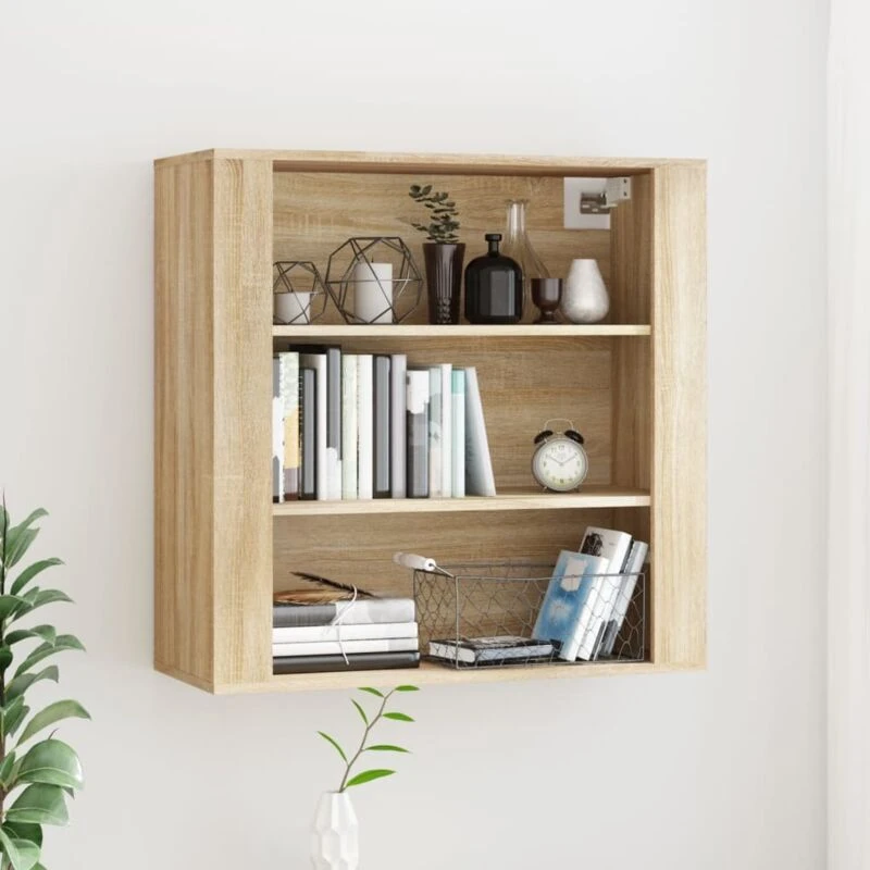 Image of vidaXL Wall Cabinet Sonoma Oak 80x33x80cm Engineered Wood, Multi 816595