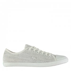 Image of Lacoste Ziane Textile Trainers - White/White