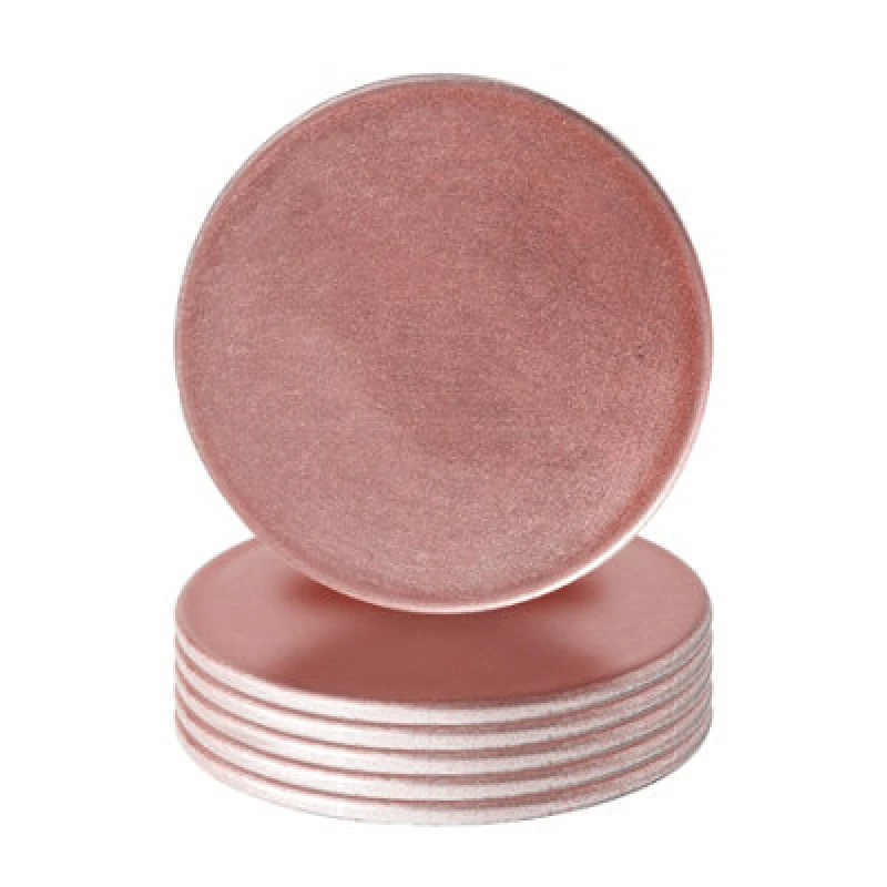 Image of Argon Tableware Metallic Coasters - 10Cm - Rose Gold - Pack Of 6