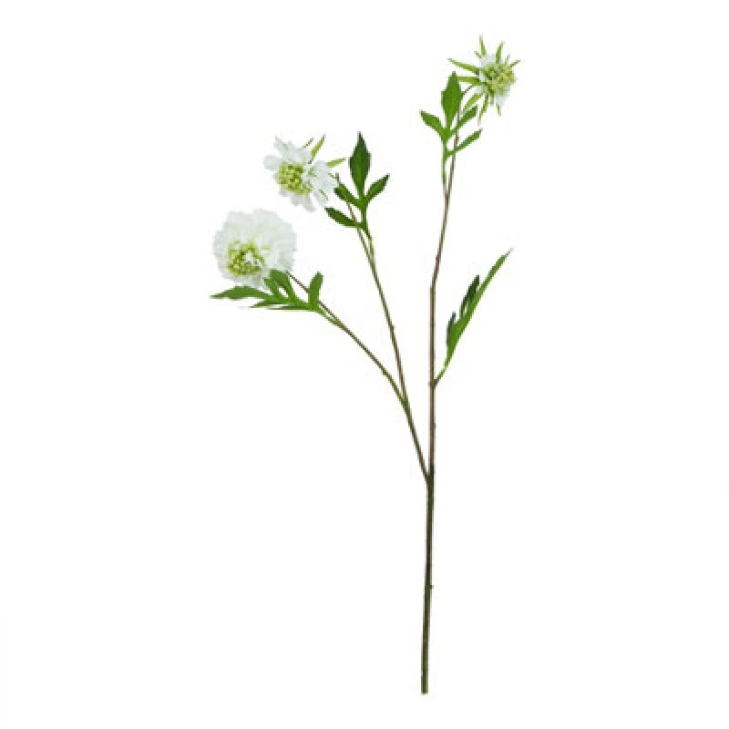Image of Love Lace White Scabious Stem Artificial Flower White