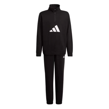 Image of adidas 3 Bar quarter Track Suit Junior Boys - Black
