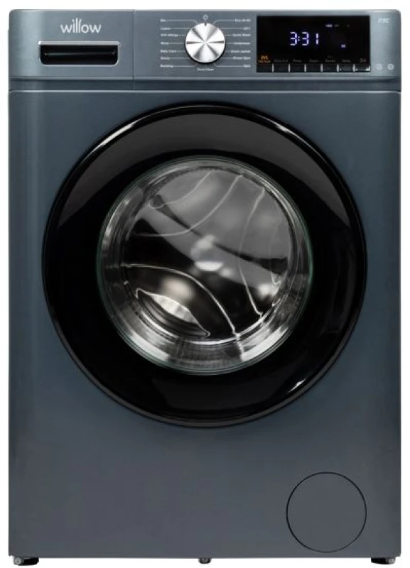 Image of Willow 8kg 1400 Spin With BLDC Inverter System Washing Machine in Grey Grey Unisex