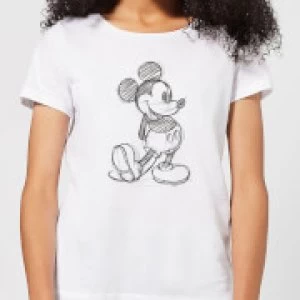 Image of Disney Mickey Mouse Sketch Womens T-Shirt - White