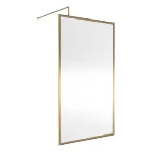 Image of Nuie Full Outer Frame Wetroom Screen 1850x1100x8mm - Brushed Brass