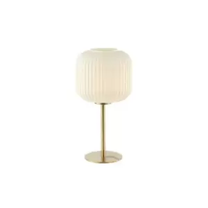 Image of Ymittos Table Lamp E27 Max 40W Glass Matterial White, Brass On/Off Switch