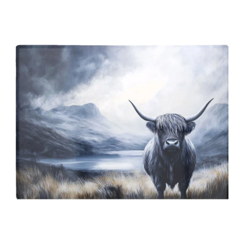 Image of Warren Reed Designer Highland Cow On A Dark Night Chopping Board