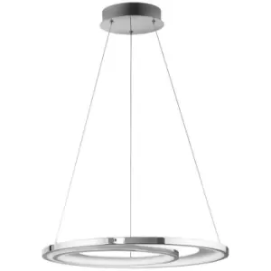Image of Merano - Charleston Integrated LED Pendant Ceiling Light Chrome Aluminium White Metal LED 47.5W 2280Lm 3000K