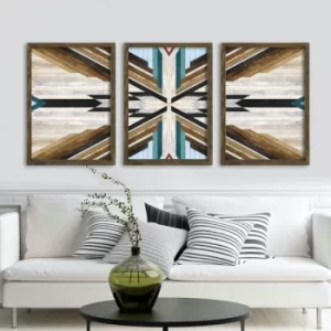 Image of TAH105 Multicolor Decorative Framed MDF Painting (3 Pieces)