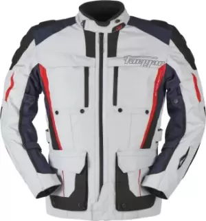 Image of Furygan Brevent 3in1 Motorcycle Textile Jacket, grey-red-blue, Size 2XL, grey-red-blue, Size 2XL