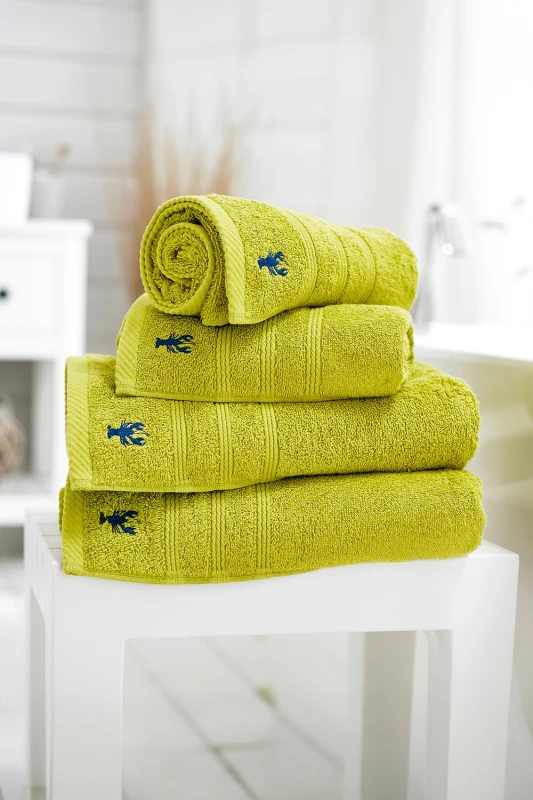 Image of Lobster Creek Kaleidoscope 550gsm Combed Cotton Towels Lime