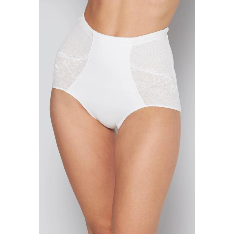 Image of Bodyfit Lace Detail High Waist Briefs - White White XL