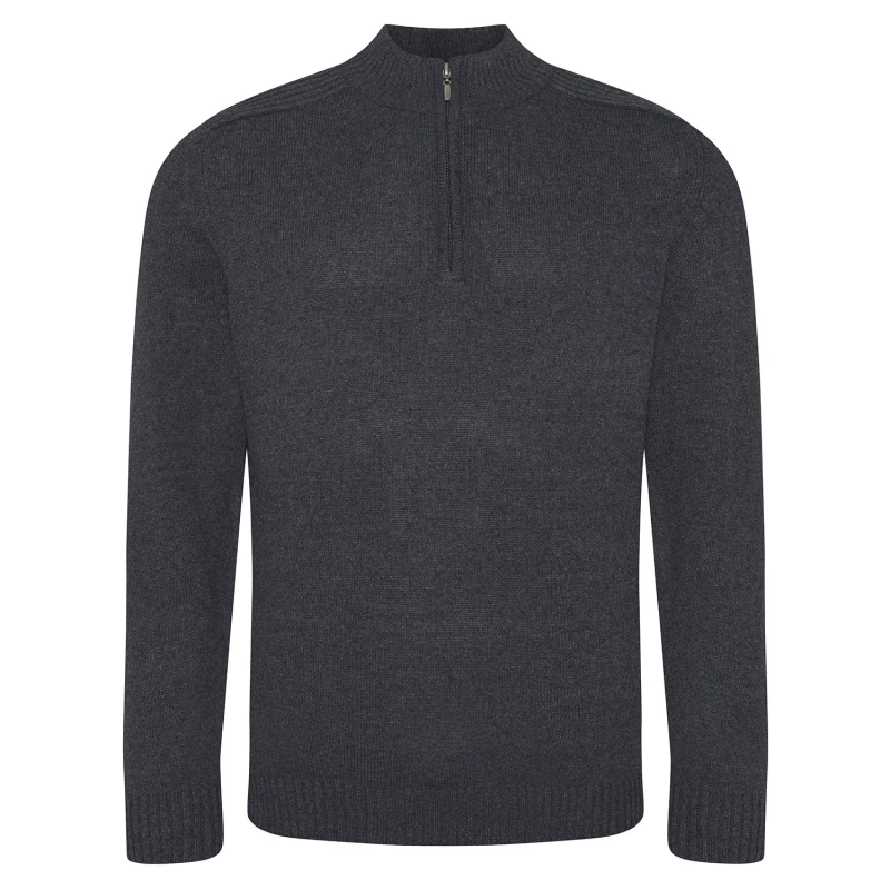Image of Ecologie Ecologie Men Wakhan Knitted Quarter Zip Sweatshirt in Charcoal Size: X-Small Charcoal XS Male 5063470039777