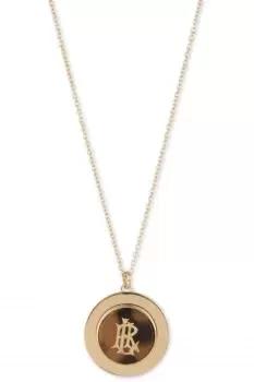 Image of Ladies Lauren Ralph Lauren Jewellery NK 32" LRL TORT DISC PENDANT - GLD/TORT 14N00154