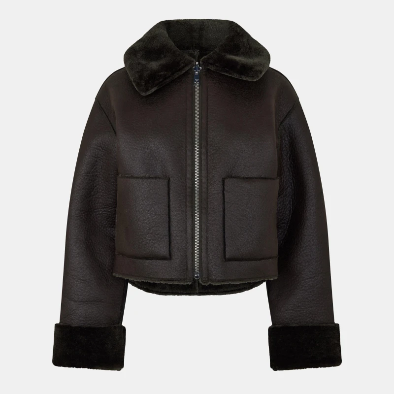 Image of Jack Wills Reverse Shearling Jacket - Green Green 6