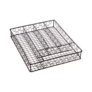 Image of Black Metal Cutlery Tray
