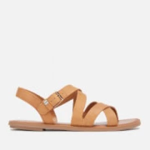 Image of TOMS Womens Sicily Leather Strappy Sandals - Natural - UK 6 - Tan