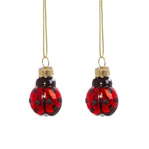 Image of Sass & Belle (Set of 2) Ladybird Shaped Mini Bauble