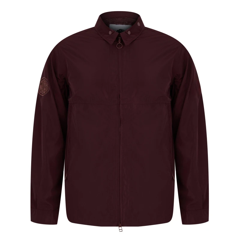Image of Pretty Green Mens PG Porter Overshirt Burgundy male Small