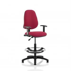 Image of Eclipse I Lever Task Operator Chair Wine With Height Adjustable Arms