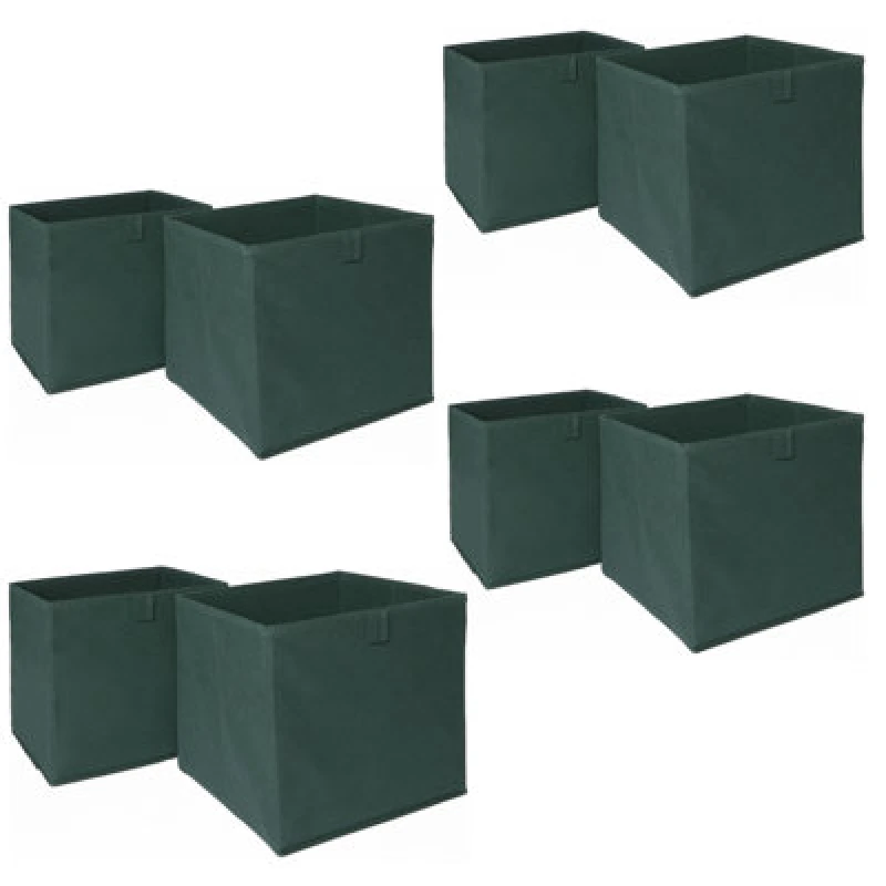 Image of OHS OHS Pack of 8 Plain Folding Storage Boxes in Dark Green Dark Green One Size Unisex 5027434163045