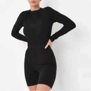 Image of Missguided Rib Cycling Shorts - Black
