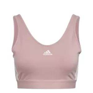 Image of adidas Essentials 3-Stripes Crop Top With Removable Pads - Pink