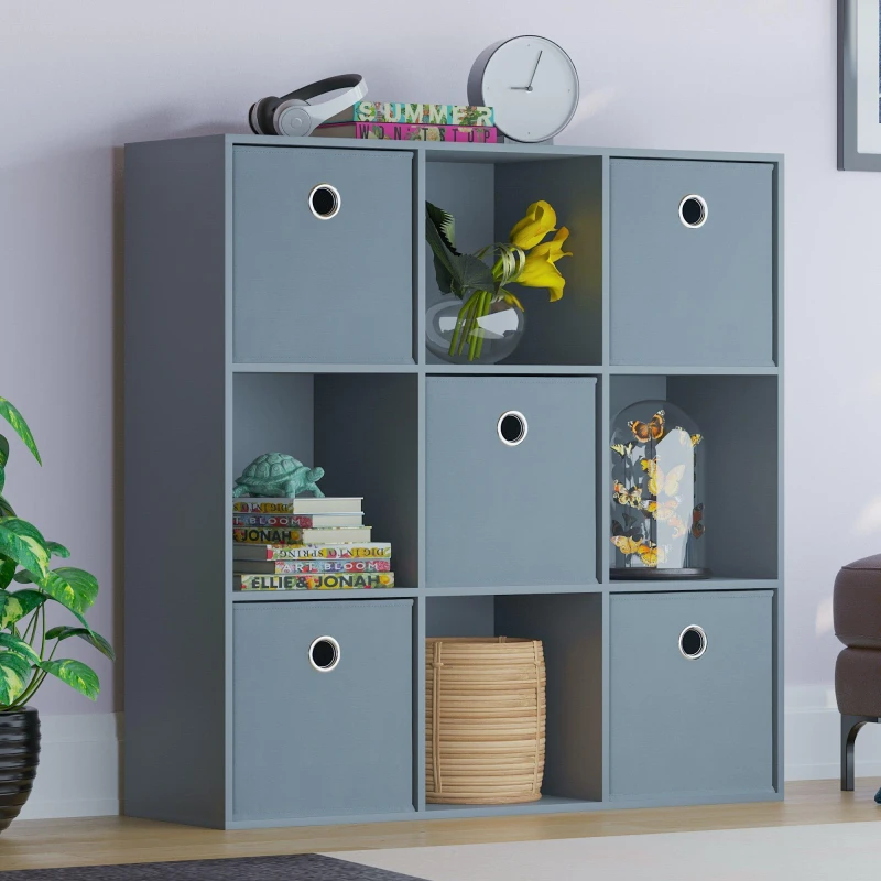 Image of Lassic 3x3 Cube Storage Unit (G) + Set of 5 Storage Cubes Grey unisex 3x3