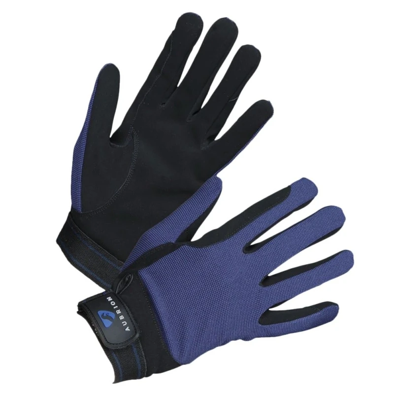 Image of Aubrion Mesh Riding Gloves in Navy Size: Small Navy Unisex S