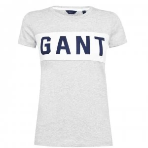 Image of Gant Summer Logo T-Shirt - Grey 094
