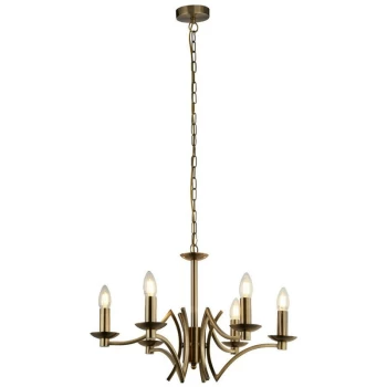 Image of Searchlight Lighting - Searchlight Ascot 6 Light Pendant Antique Brass