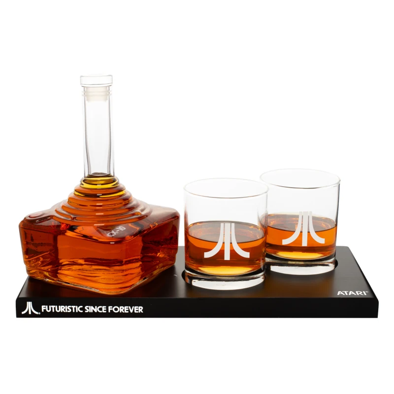 Image of Atari Atari CX-10 Controller Decanter And Whiskey Glasses Set