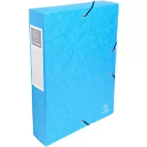 Image of Exacompta Filing Box 50606E A4 Turquoise Glossy Card 25 x 33cm Pack of 8