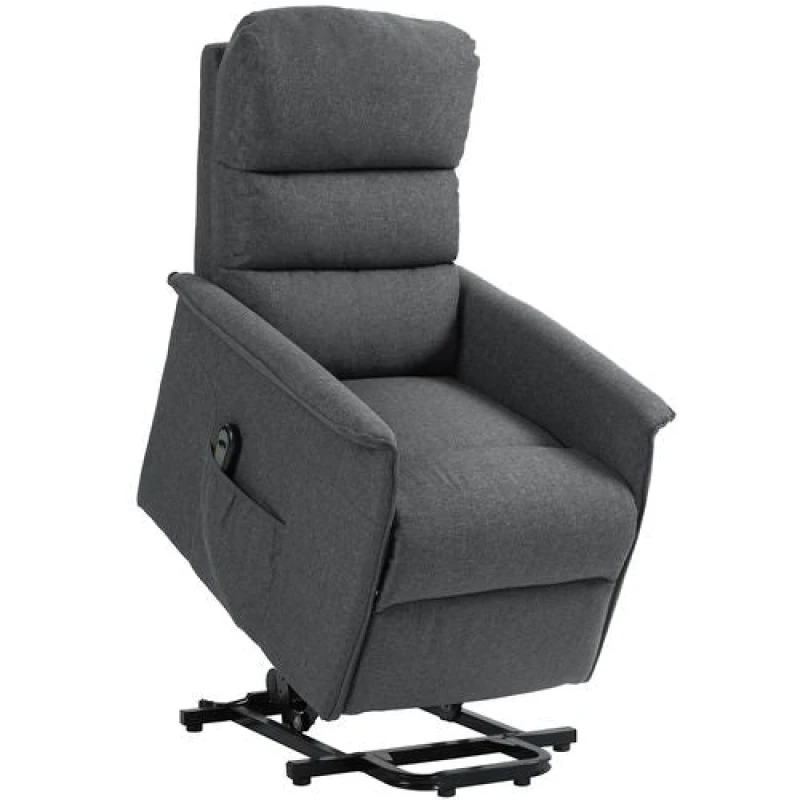 Image of HOMCOM Grey Power Lift Recliner Electric Reclining Chair with Remote TJ Hughes 5056725557683