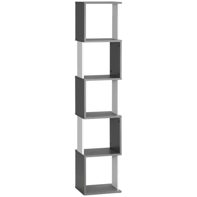 Image of Homcom 5-tier Bookshelf Freestanding Bookcase Storage Shelves, White 836-538MX