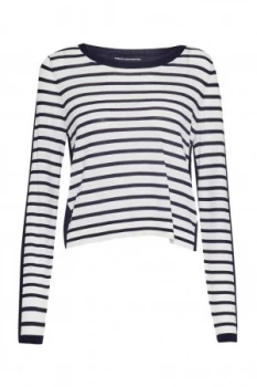 Image of French Connection Cass Knits Stripe Jumper Blue